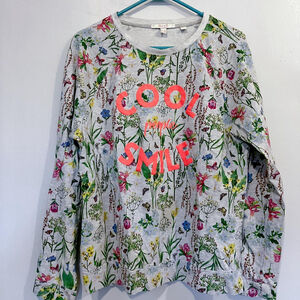 🦋💖✨ VINTAGE Y2K ESPRIT FLORAL "COOL SMILE" SWEATSHIRT ✨💖🦋